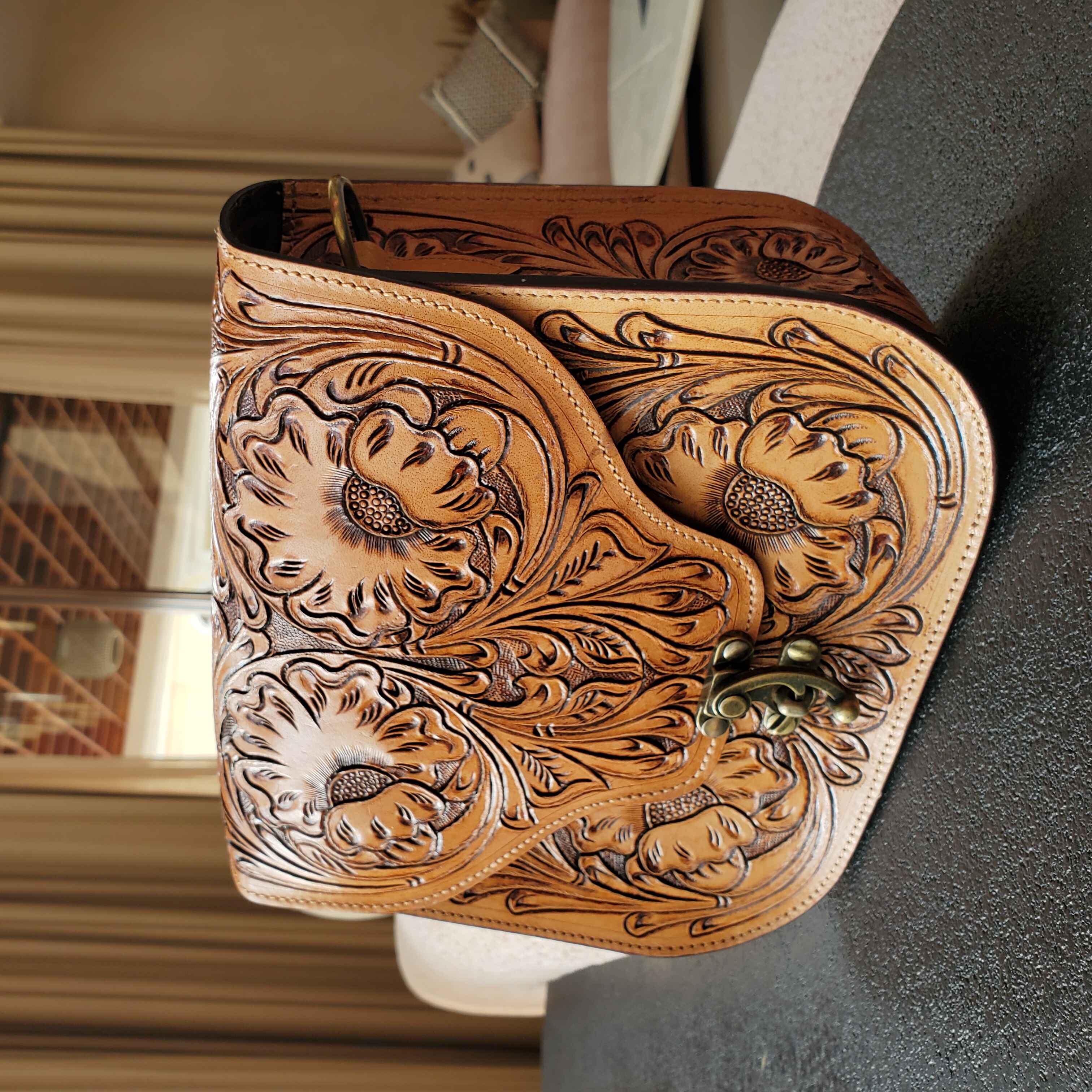 Western Tooled Purse Sling