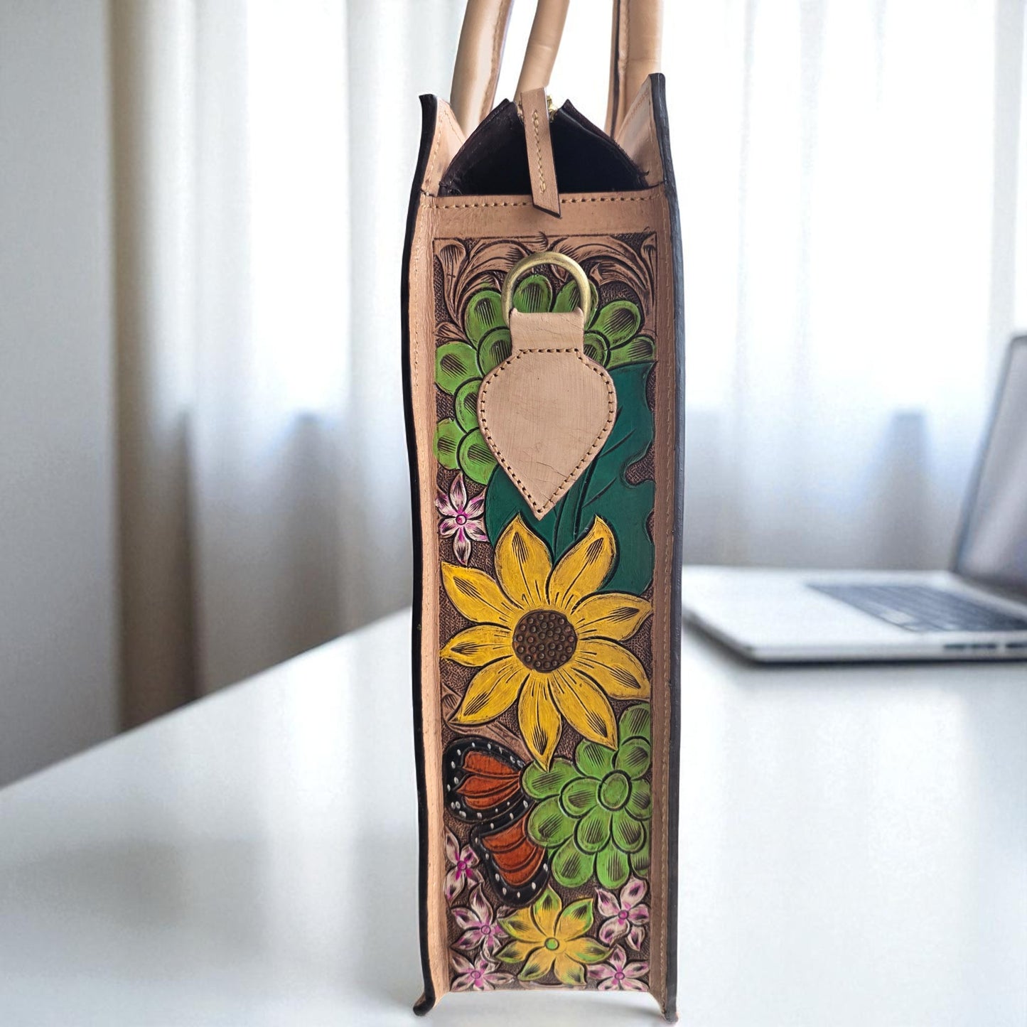 Premium Tooled Multi-colored Western Laptop Tote