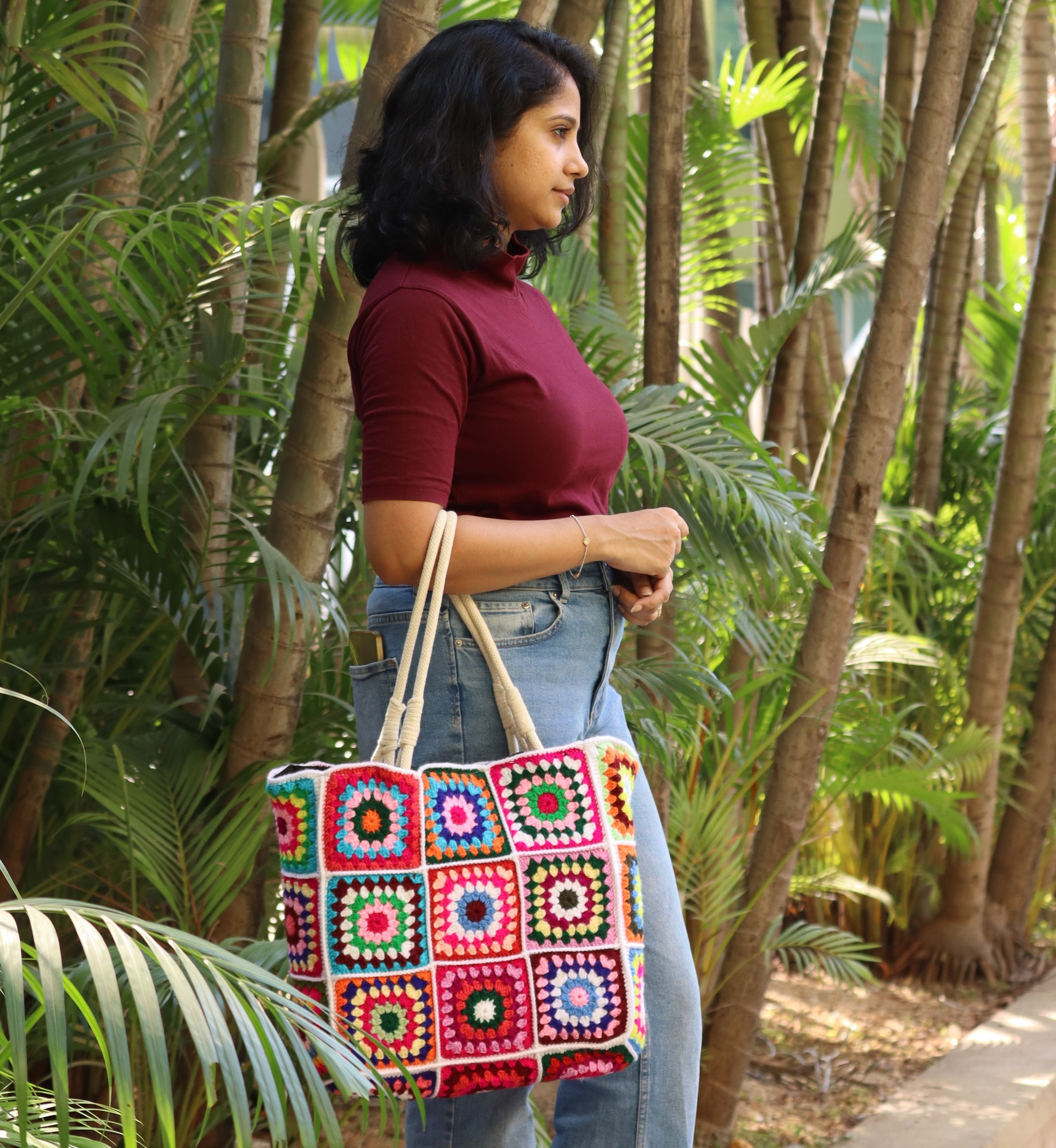 Granny Square Crochet Tote