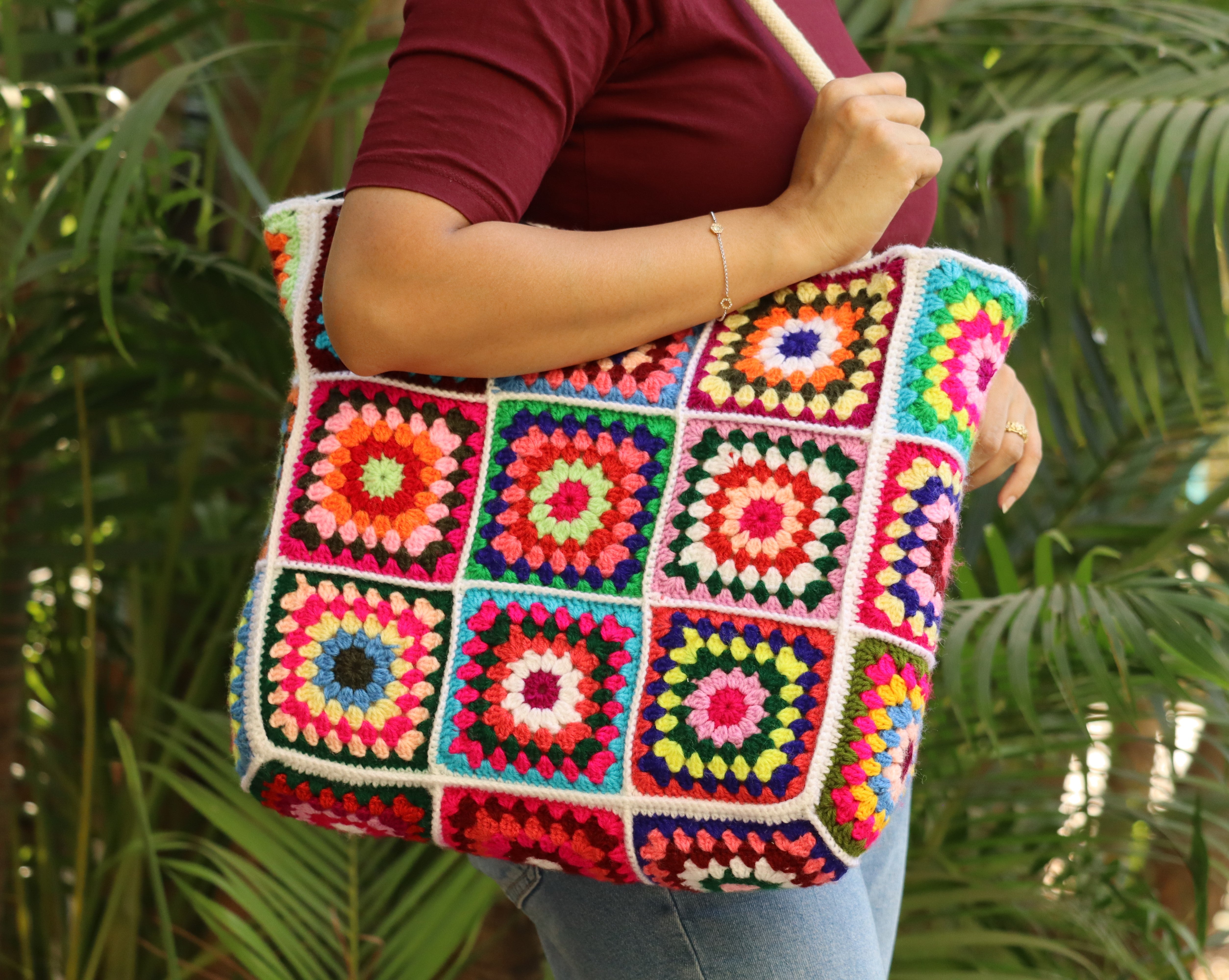 Granny Square Crochet Tote