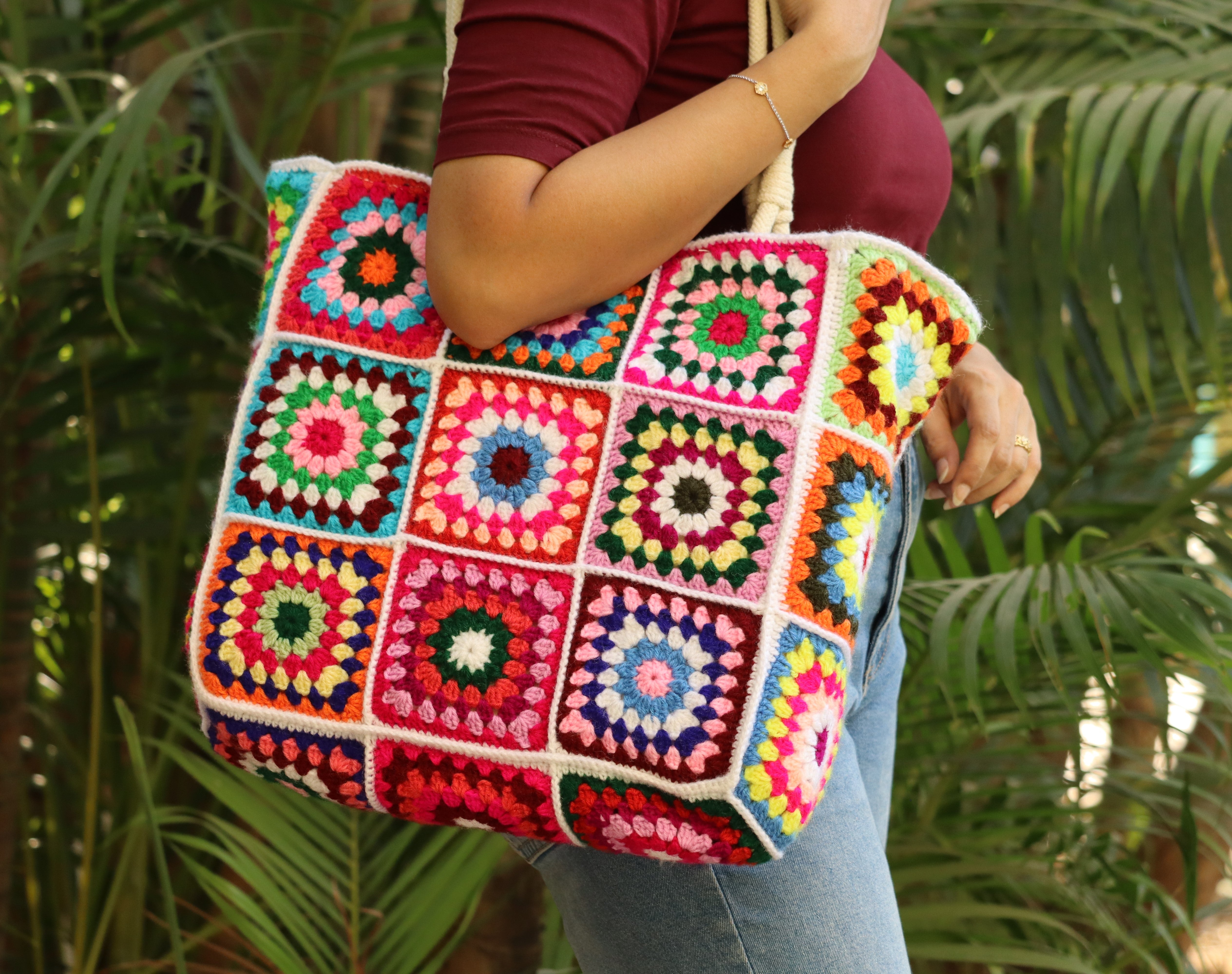Granny Square Crochet Tote