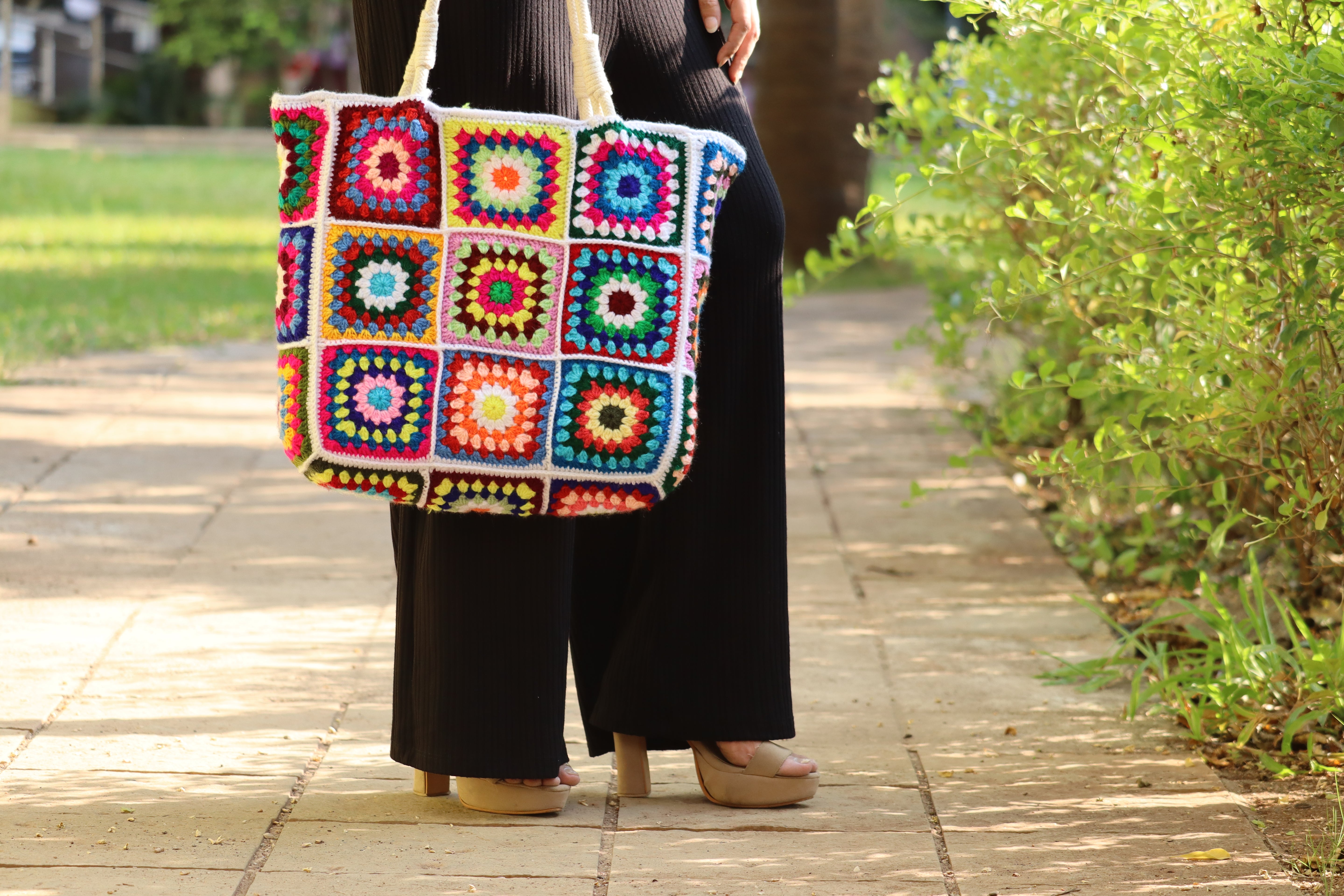Granny Square Crochet Tote