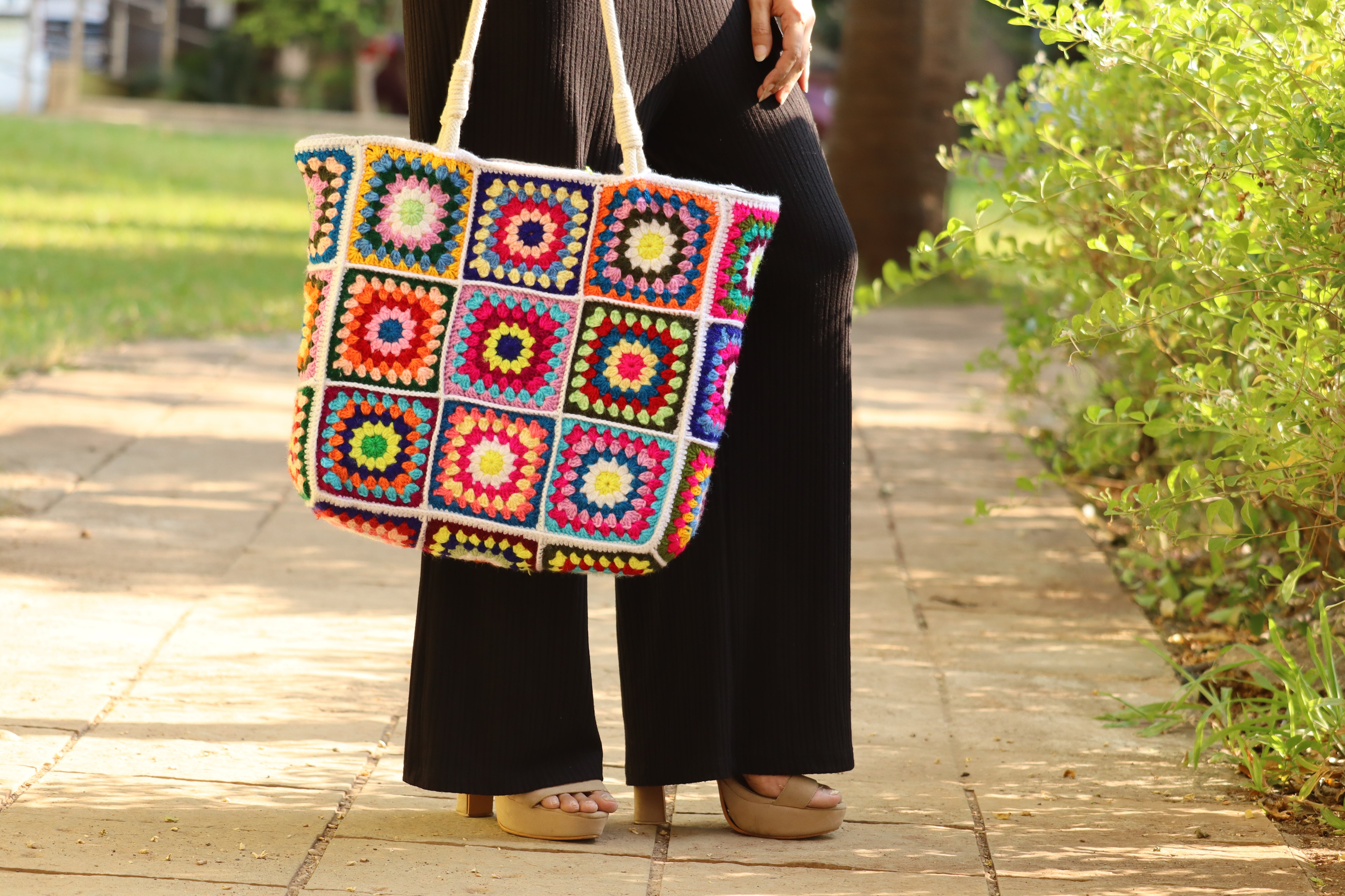 Granny Square Crochet Tote