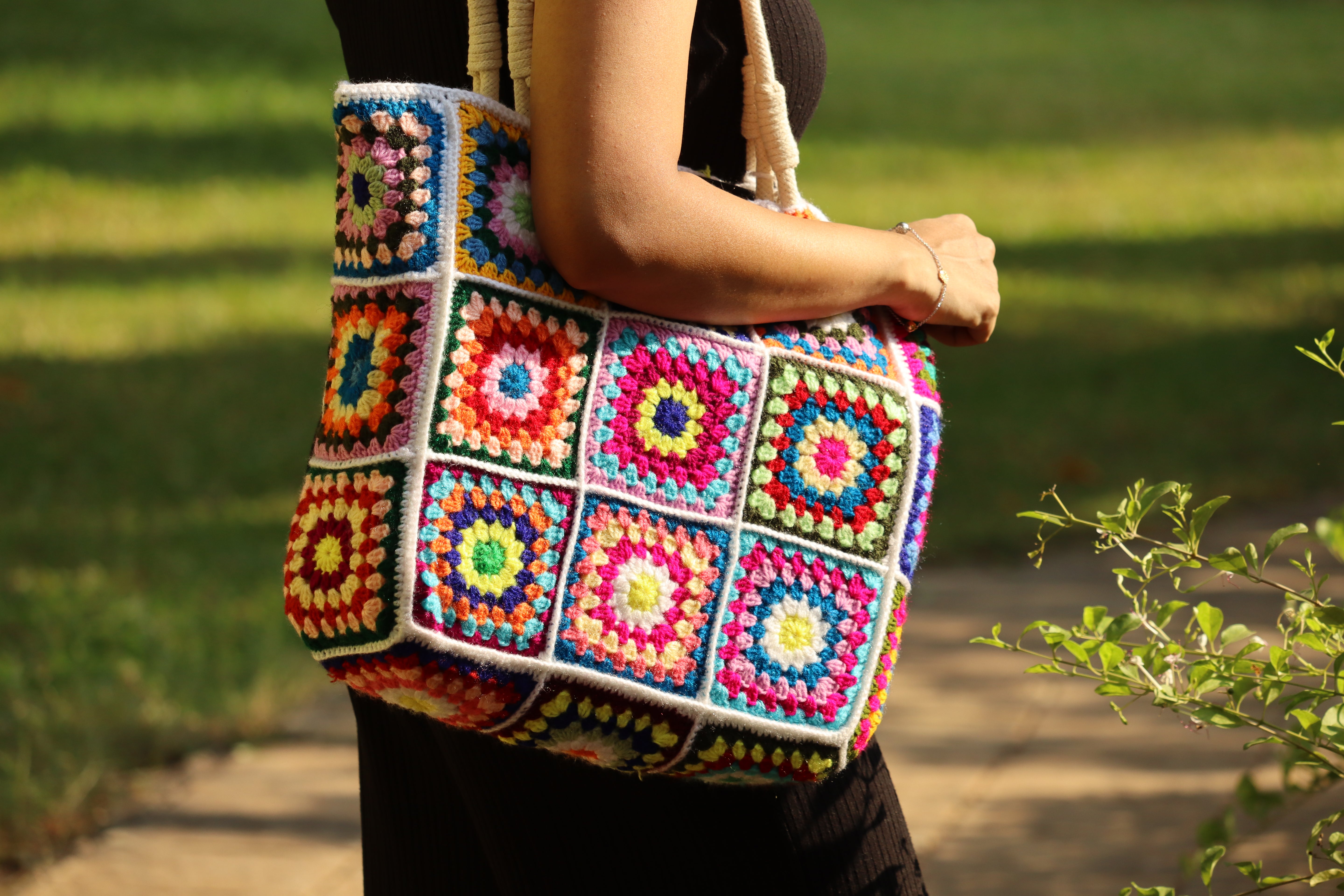 Granny Square Crochet Tote