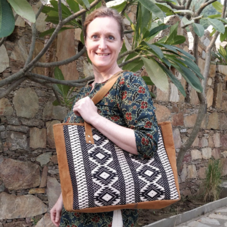 Jacquard Leather Tote