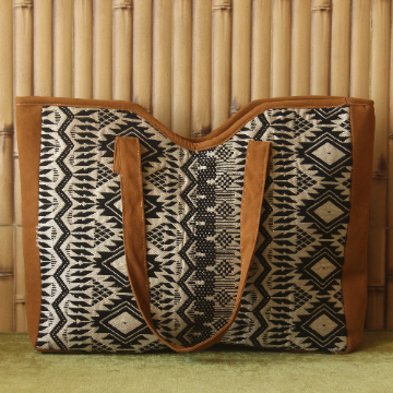 Jacquard Leather Tote