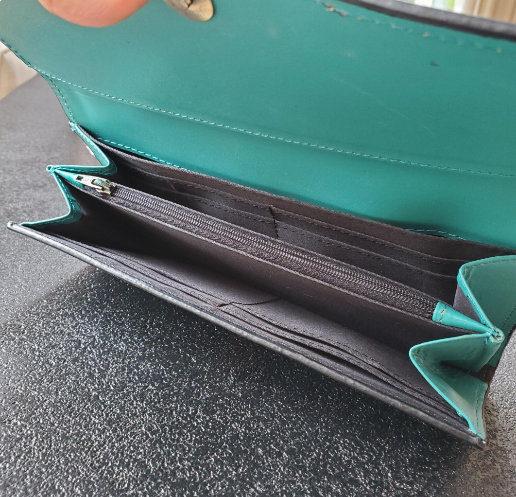 Western Tooled Turquoise Clutch