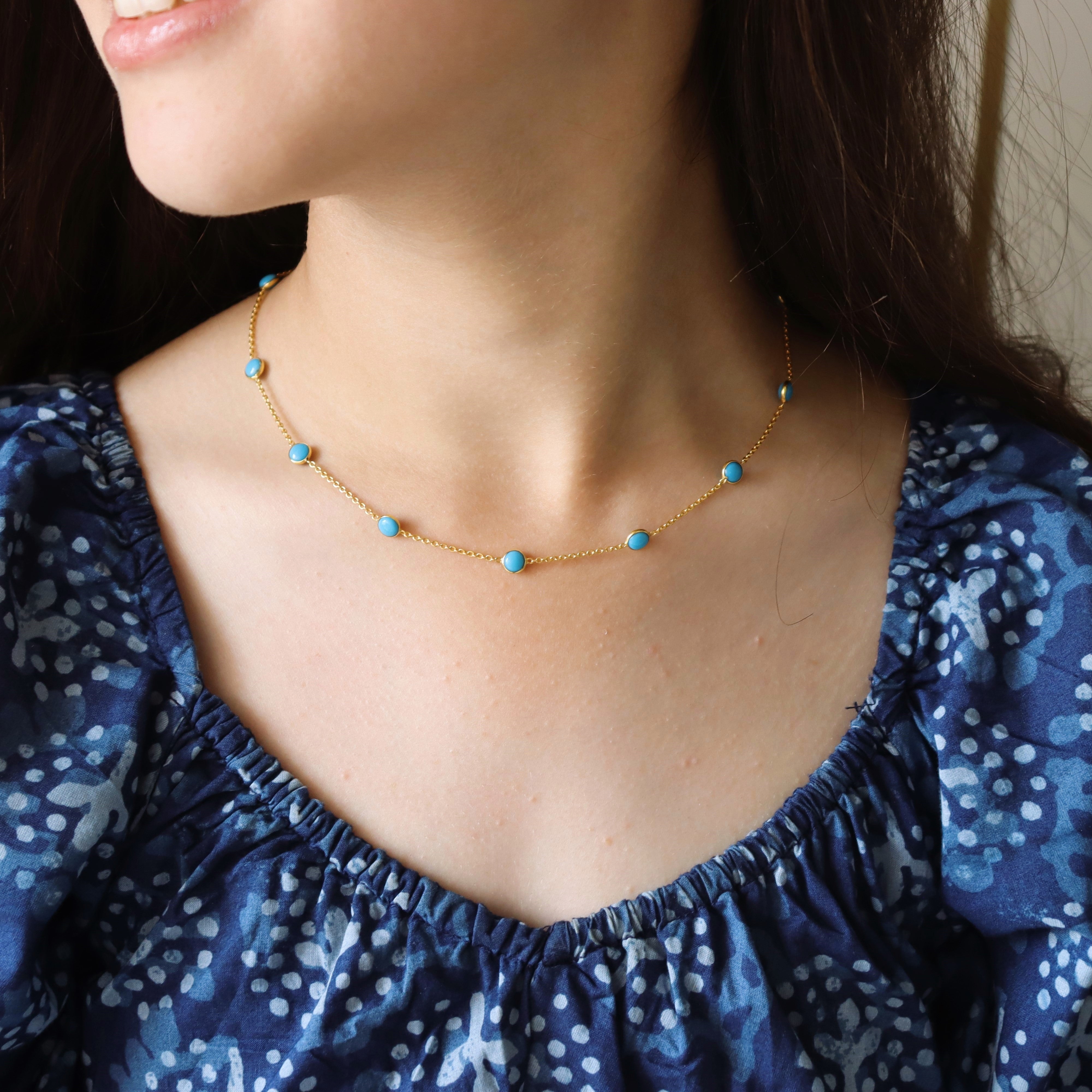 Dainty Turquoise Stone Necklace