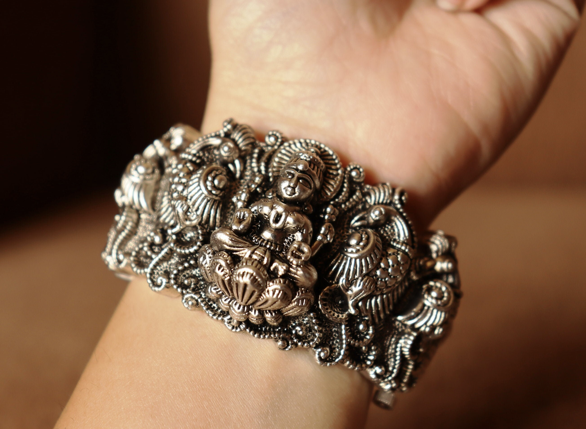 Laxmi Silver Nagas Bangle