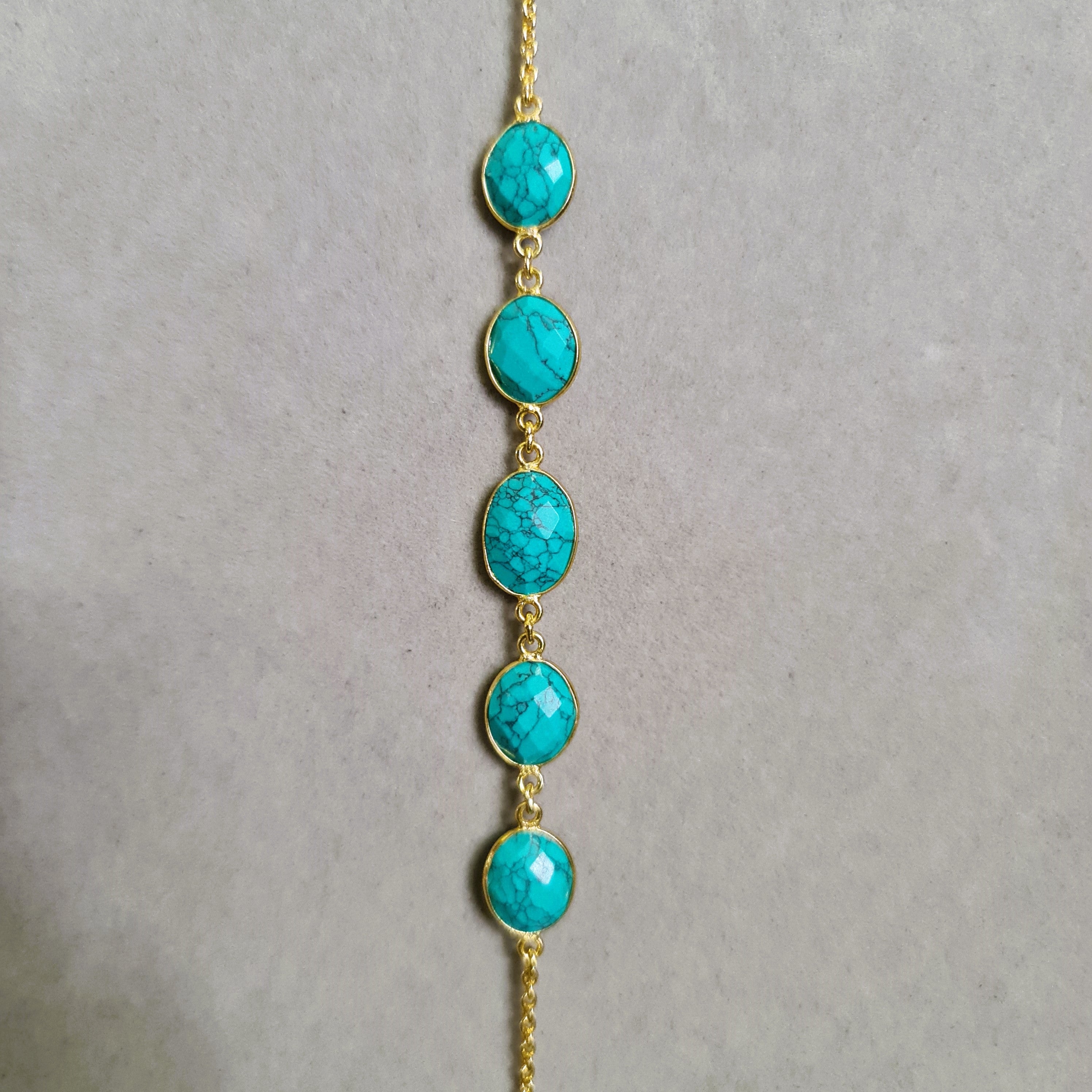 Firoza Natural Stone Crystal Bracelet