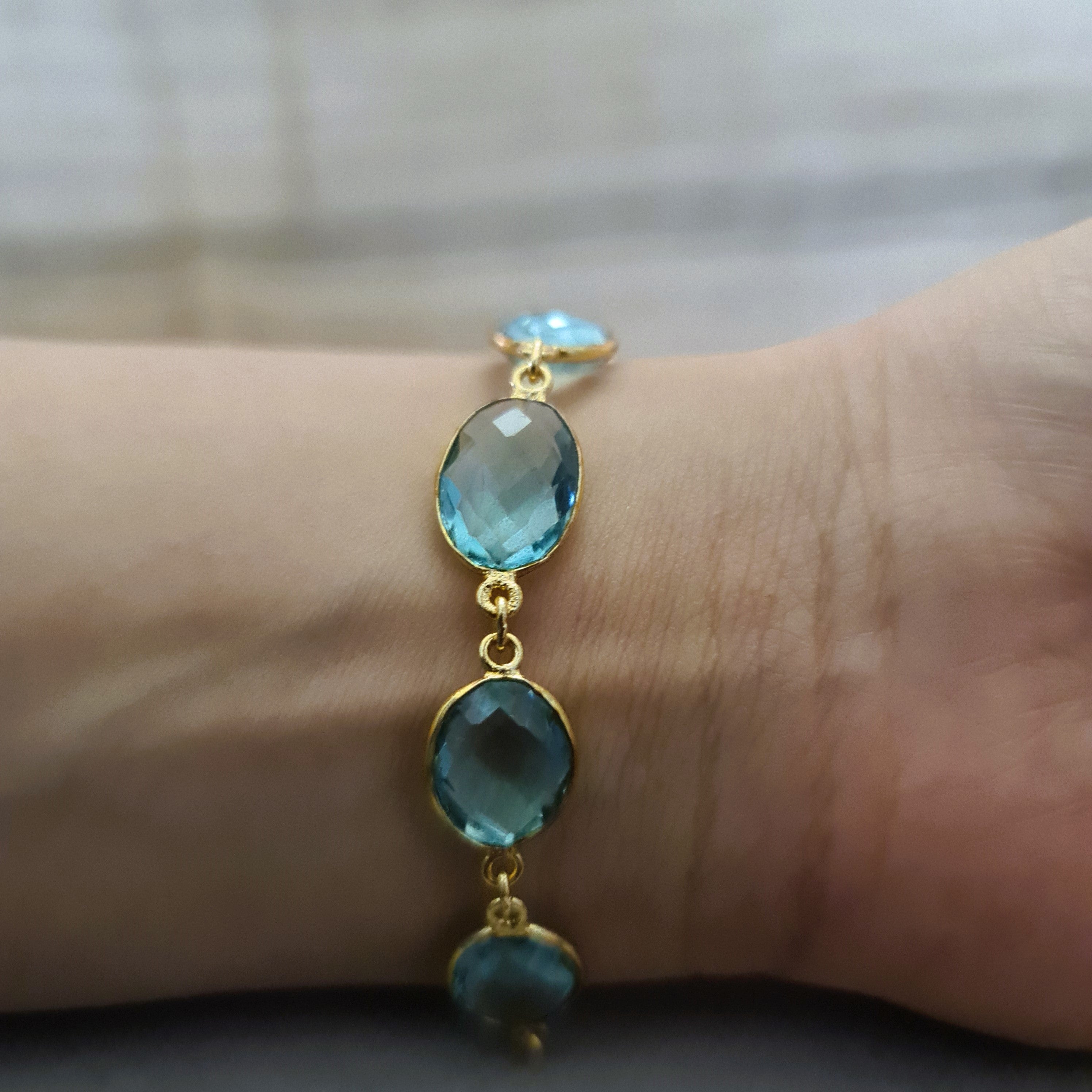 Turquoise Natural Stone Crystal Bracelet