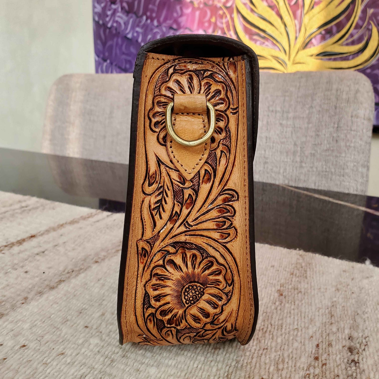 Western Tooled Purse Sling