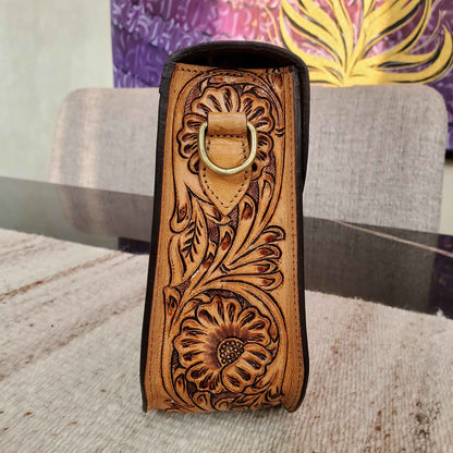 Western Tooled Purse Sling