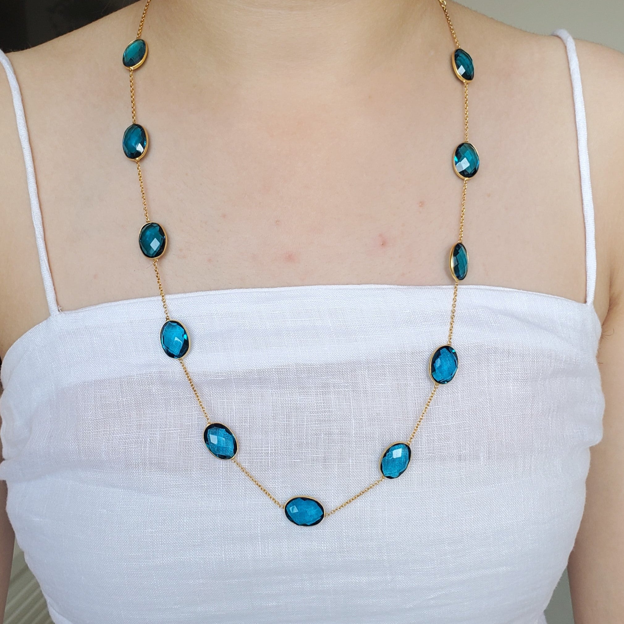 Blue Apatite Natural Stone Necklace