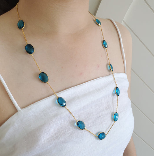Blue Apatite Natural Stone Necklace