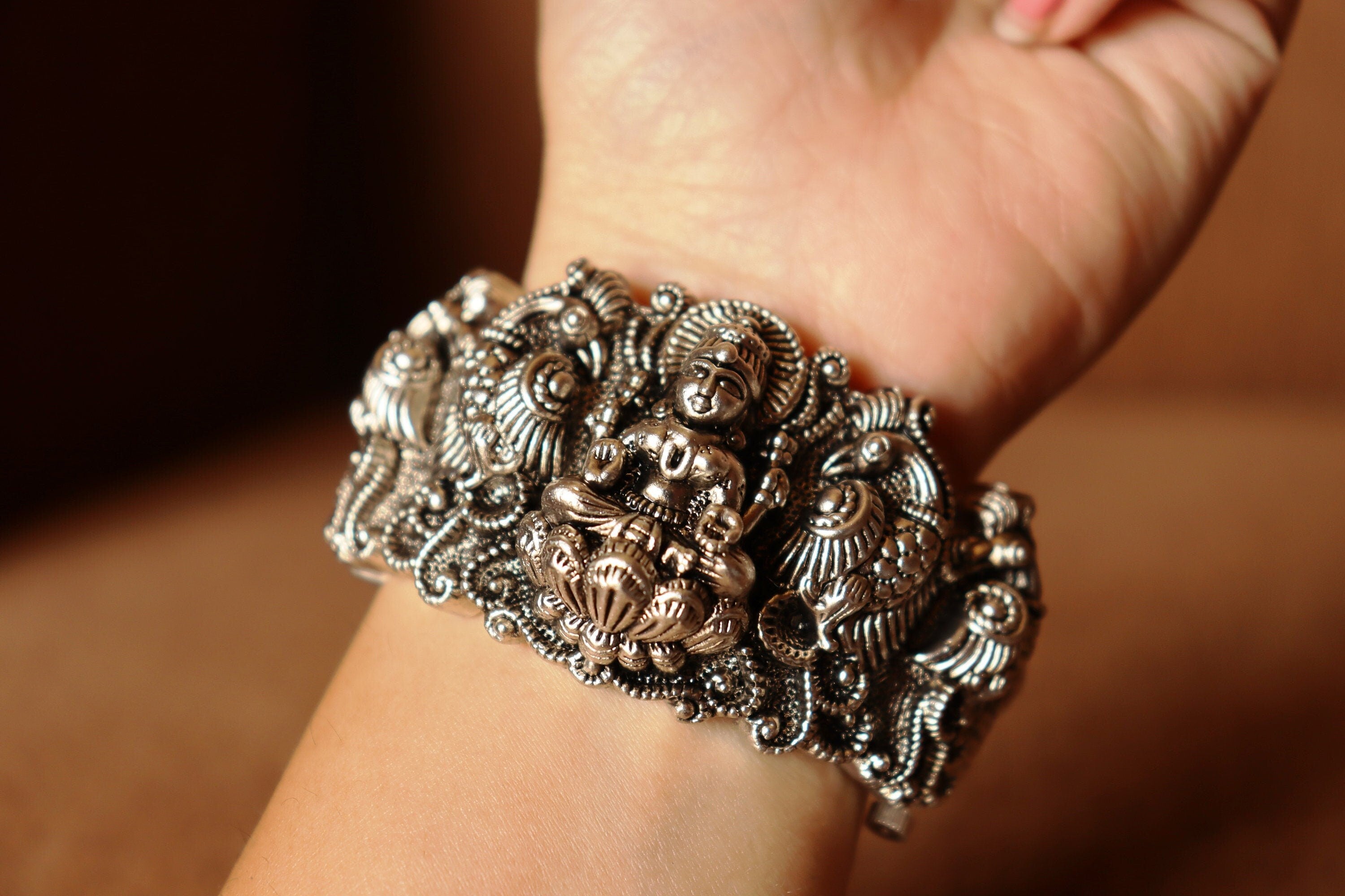 Laxmi Silver Nagas Bangle