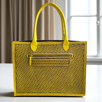 Premium Tooled Yellow Western Laptop Tote