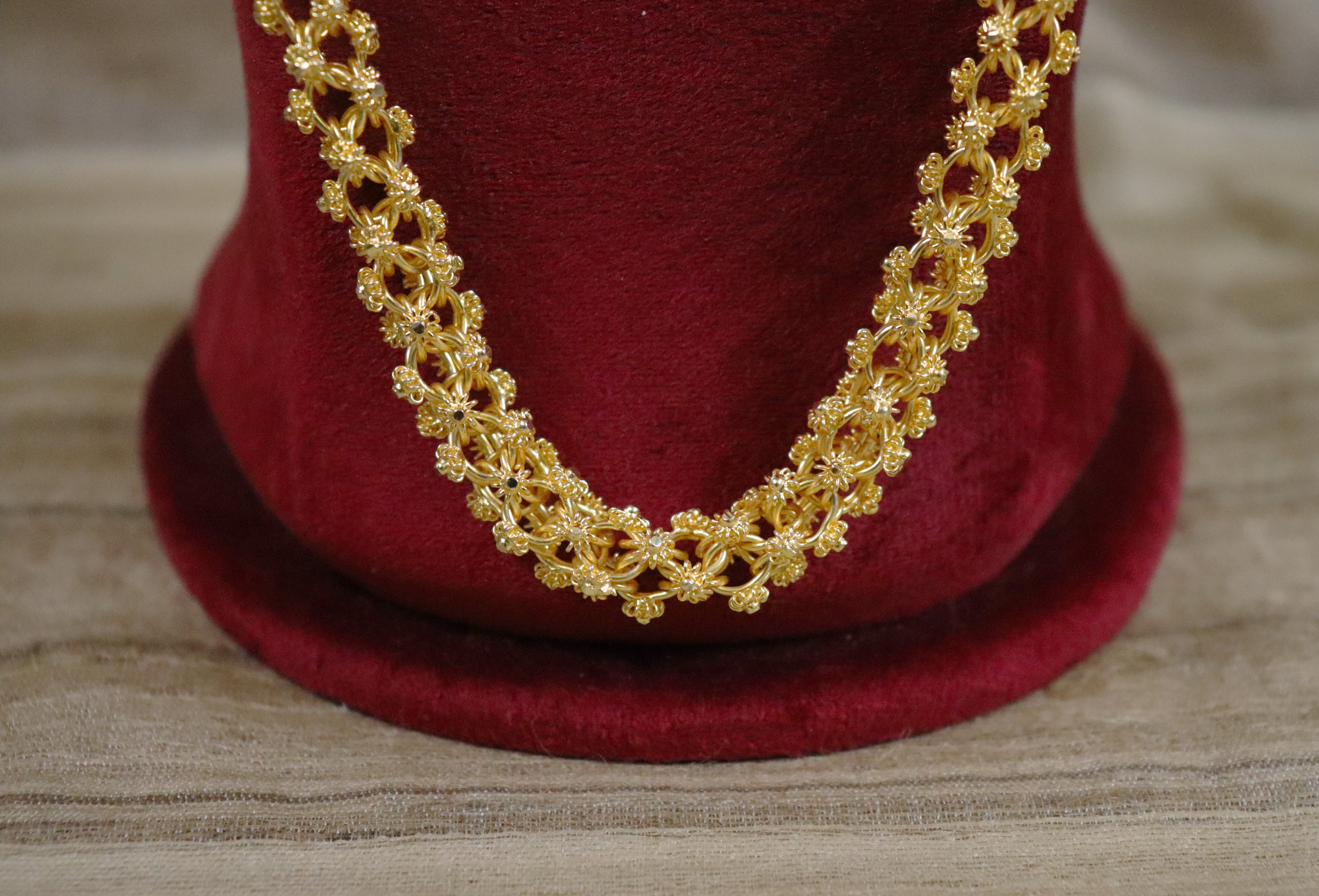 Parijat Floral Jaali Necklace