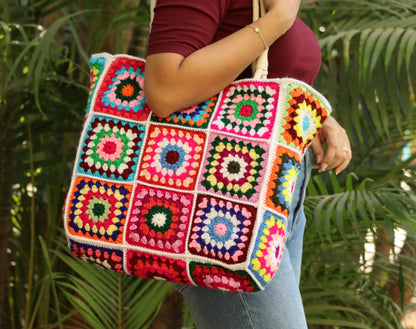 Granny Square Crochet Tote