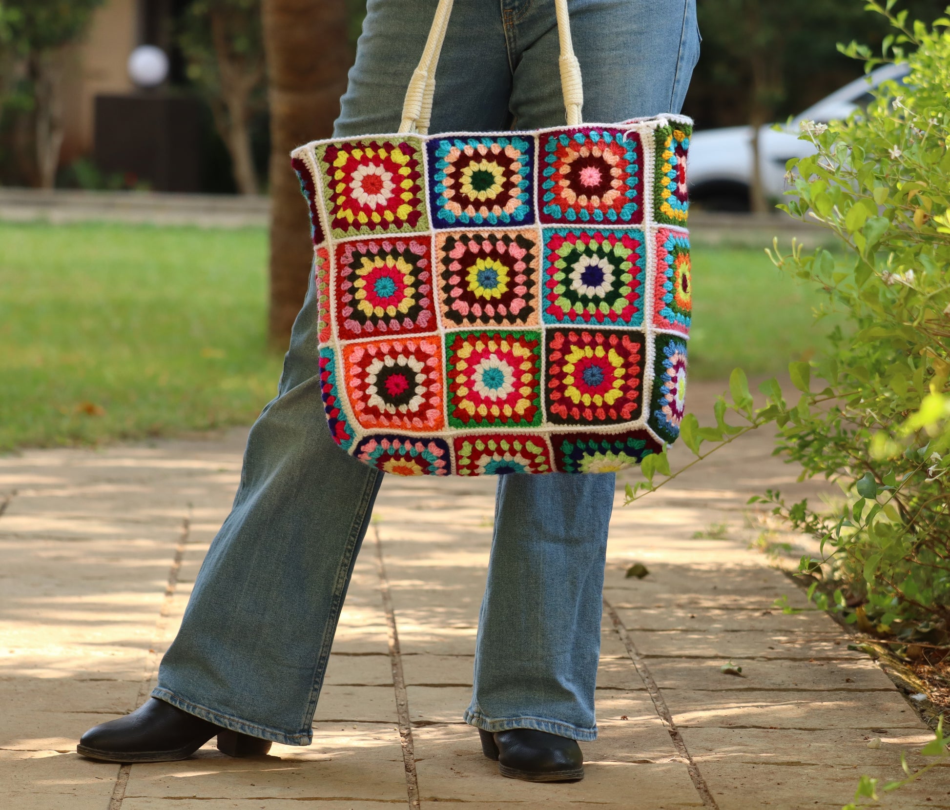 Granny Square Crochet Tote