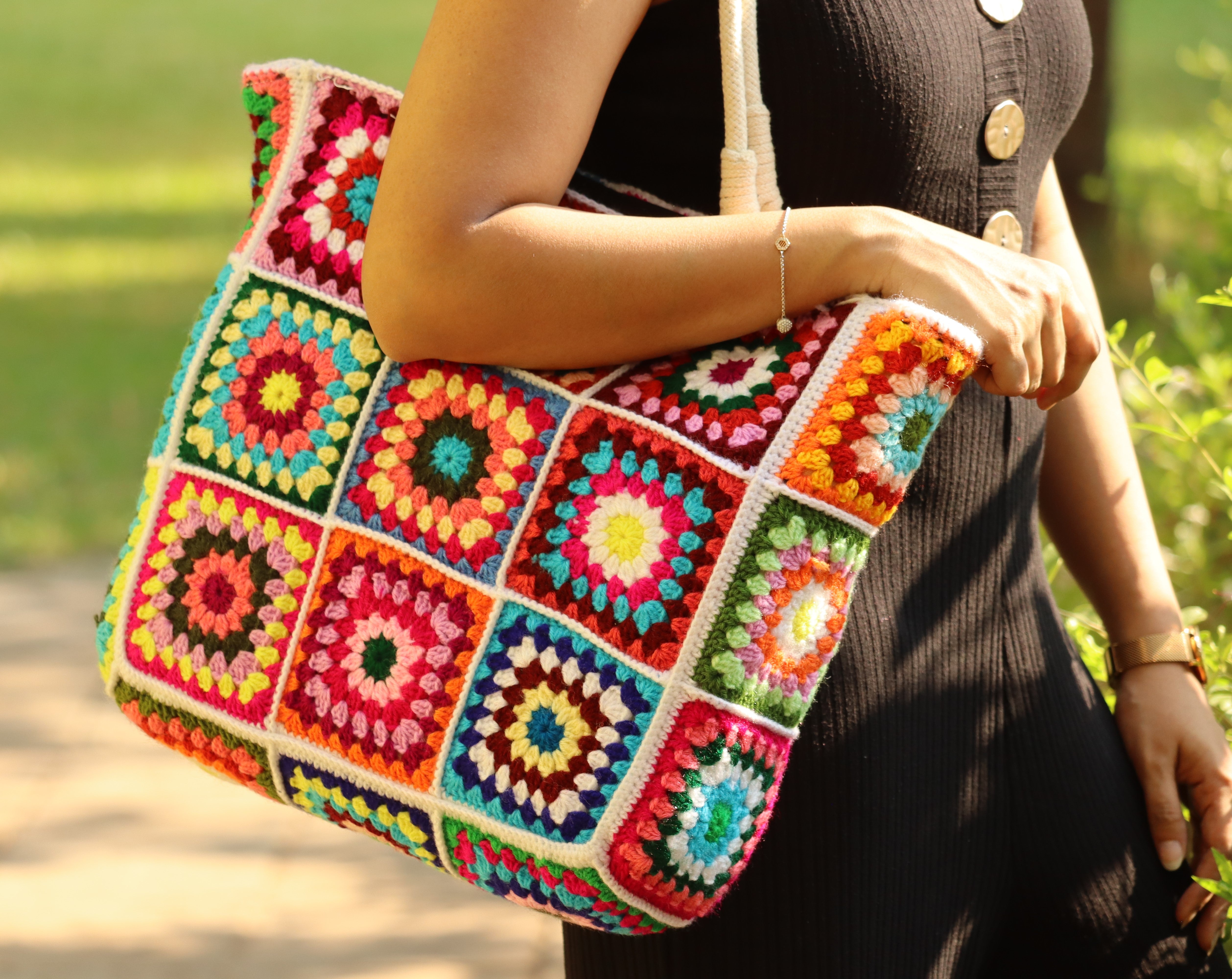 Granny Square Crochet Tote