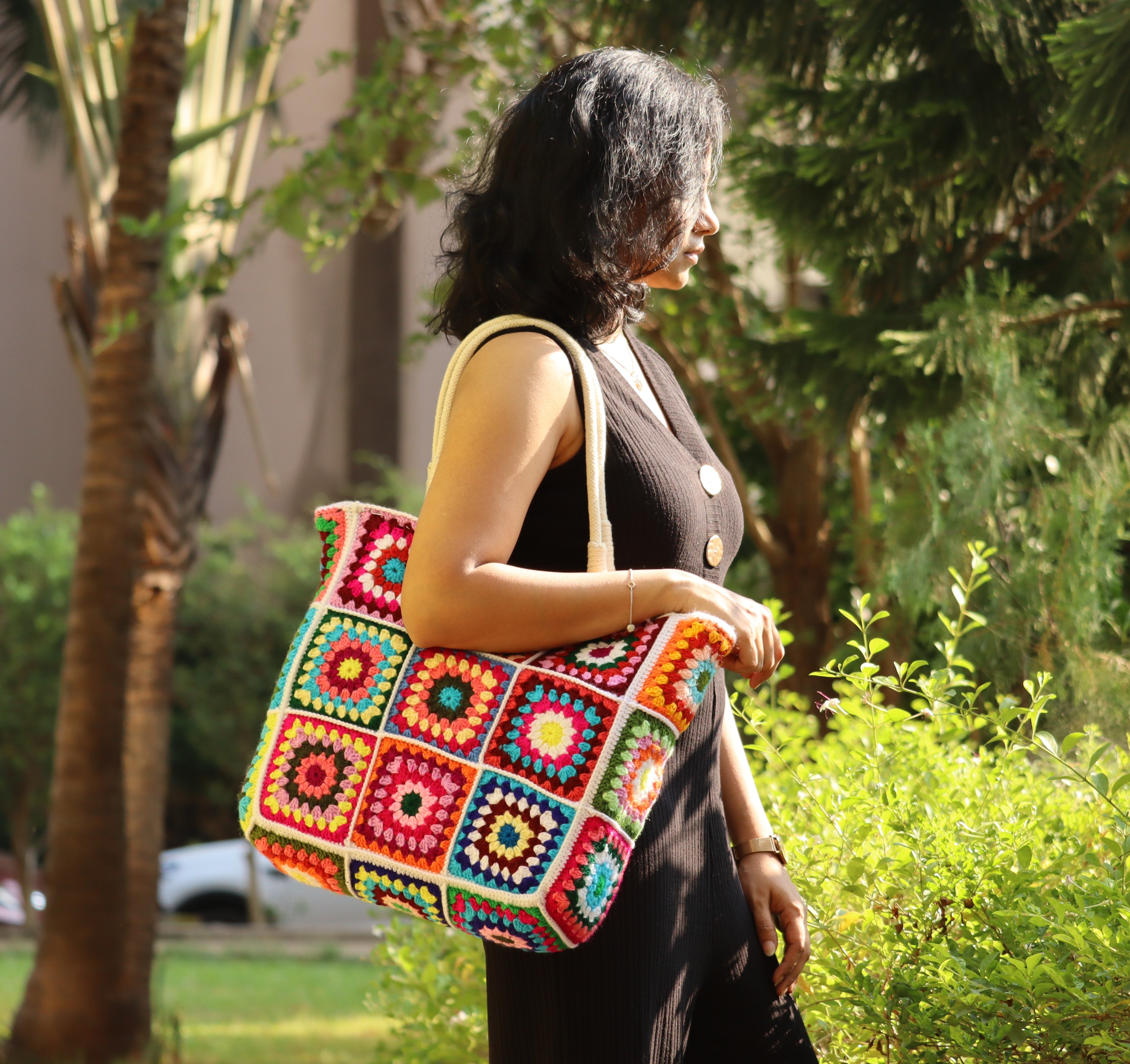 Granny Square Crochet Tote