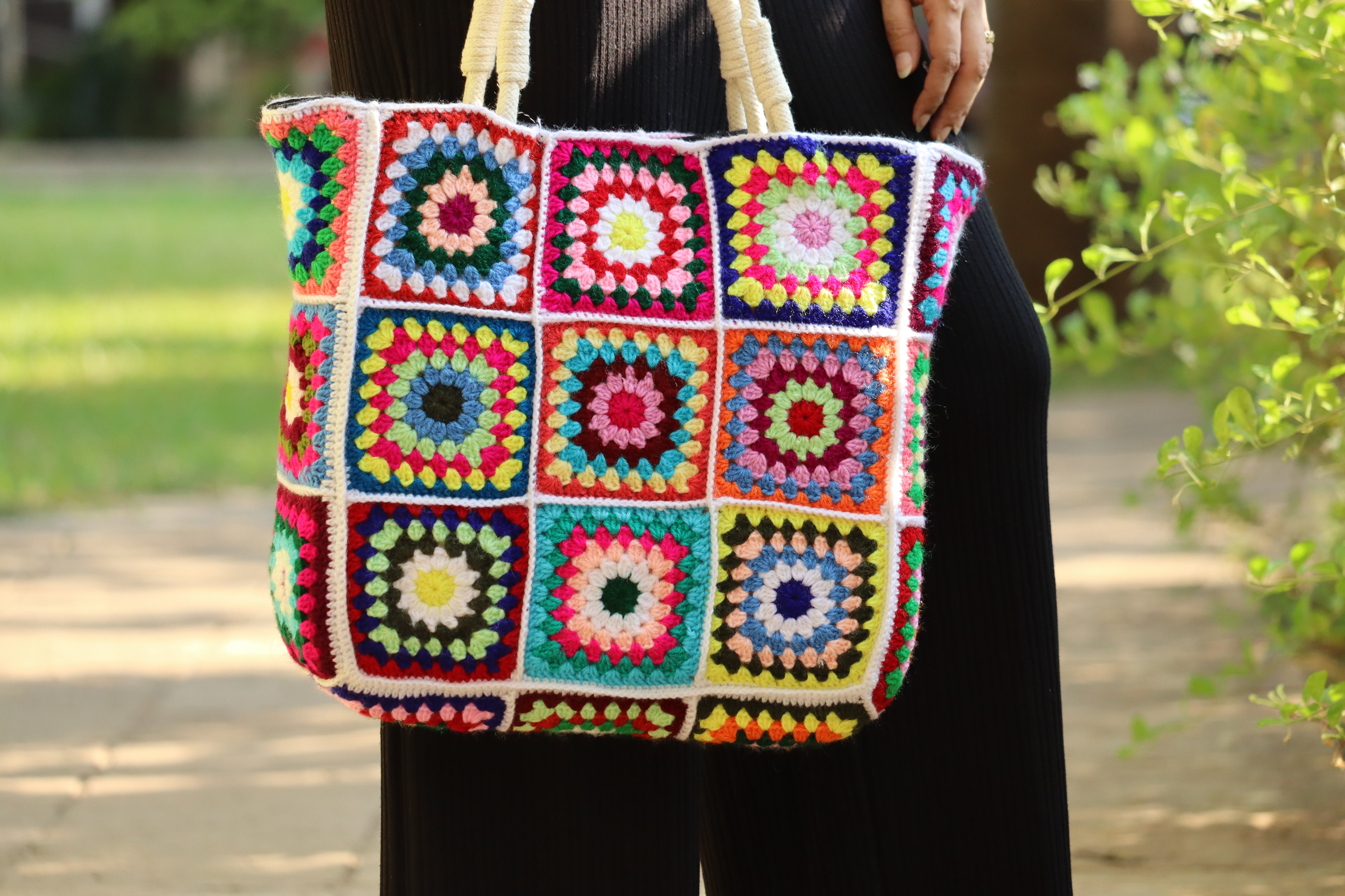 Granny Square Crochet Tote