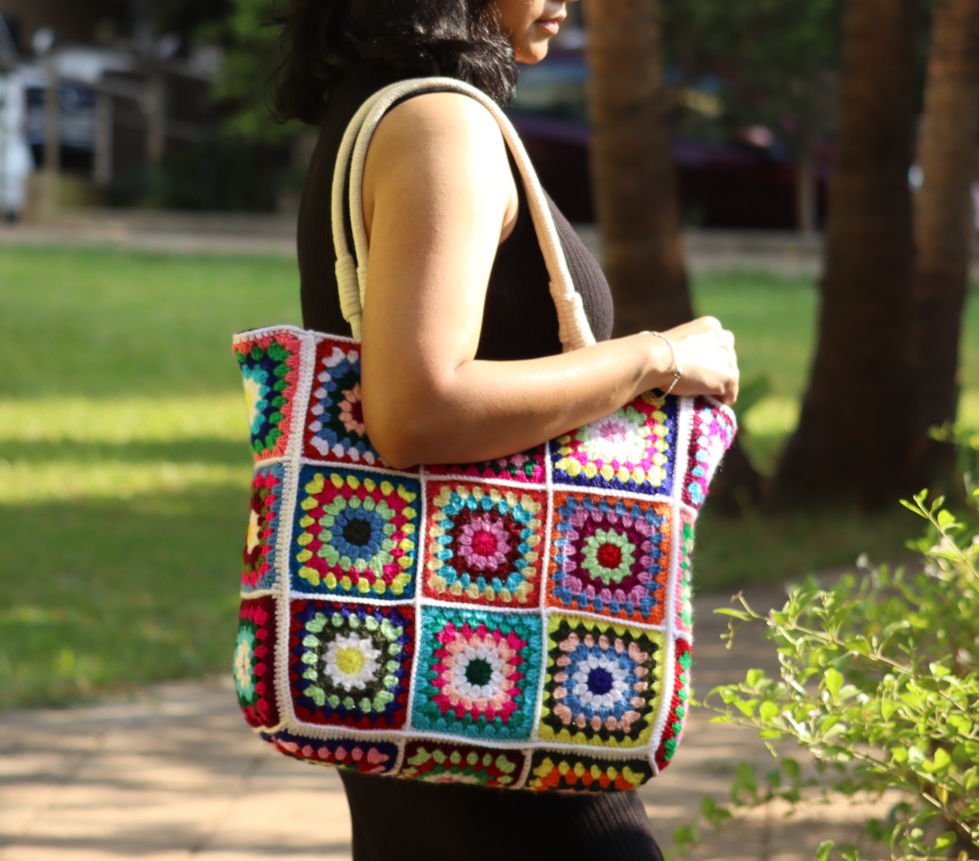 Granny Square Crochet Tote