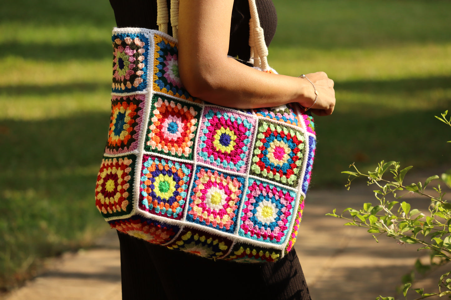 Granny Square Crochet Tote