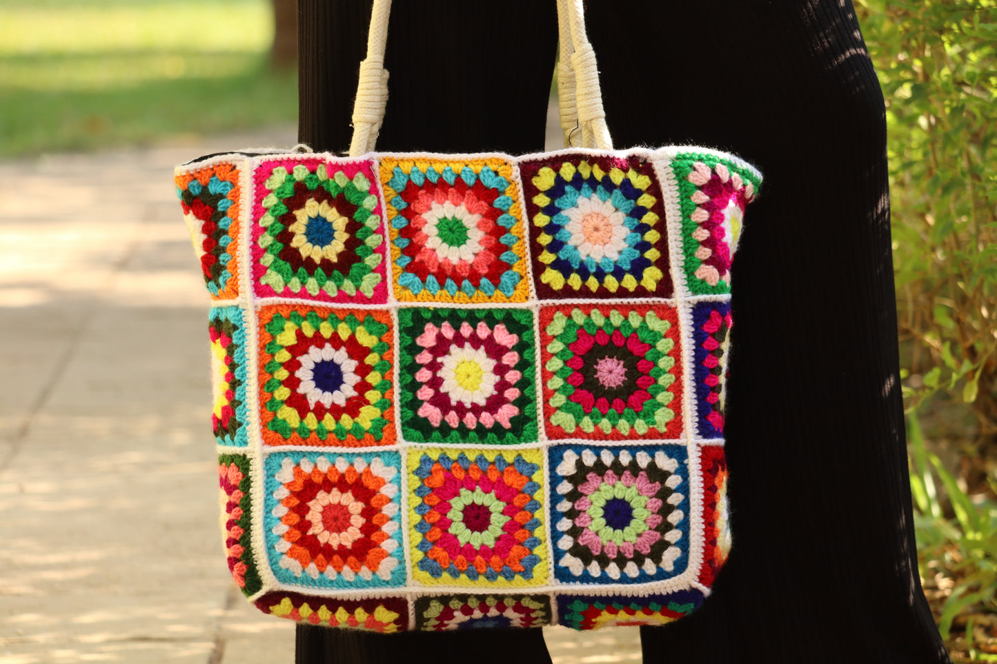 Granny Square Crochet Tote