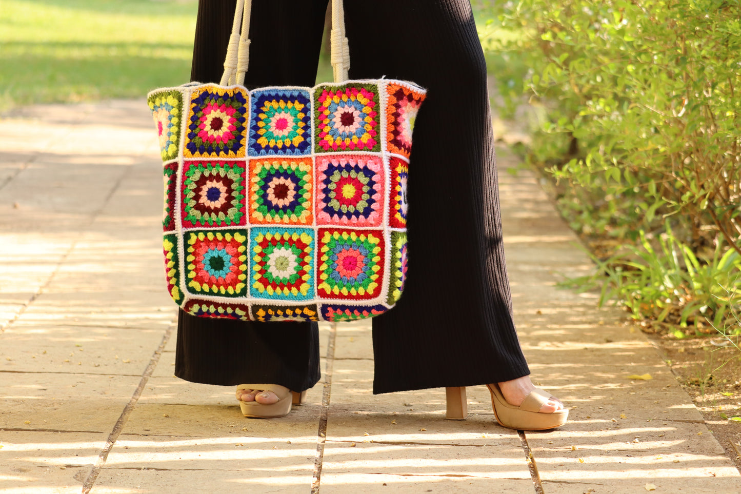 Granny Square Crochet Tote