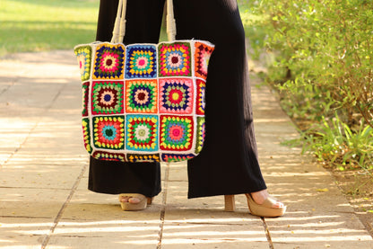 Granny Square Crochet Tote