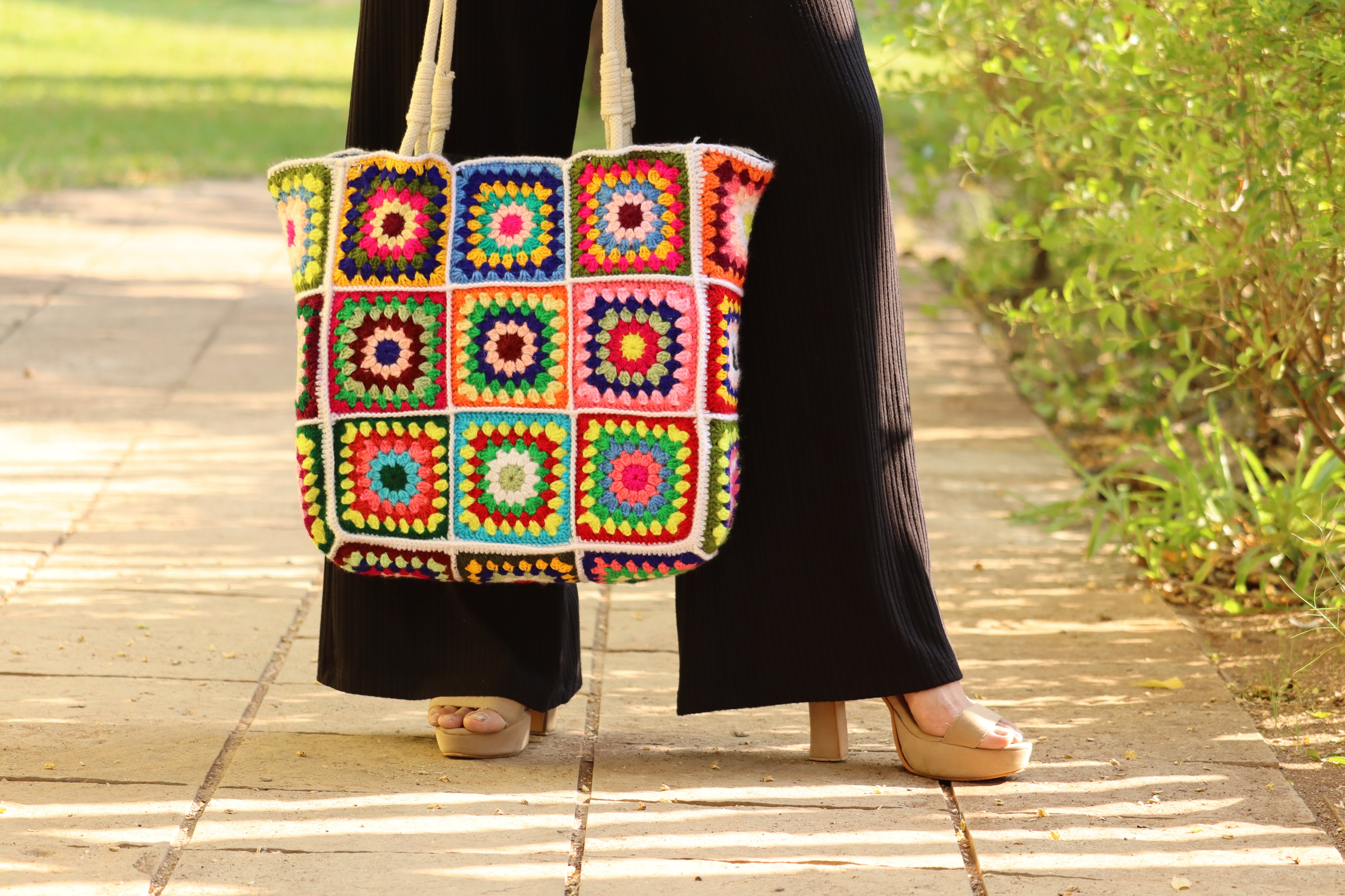 Granny Square Crochet Tote
