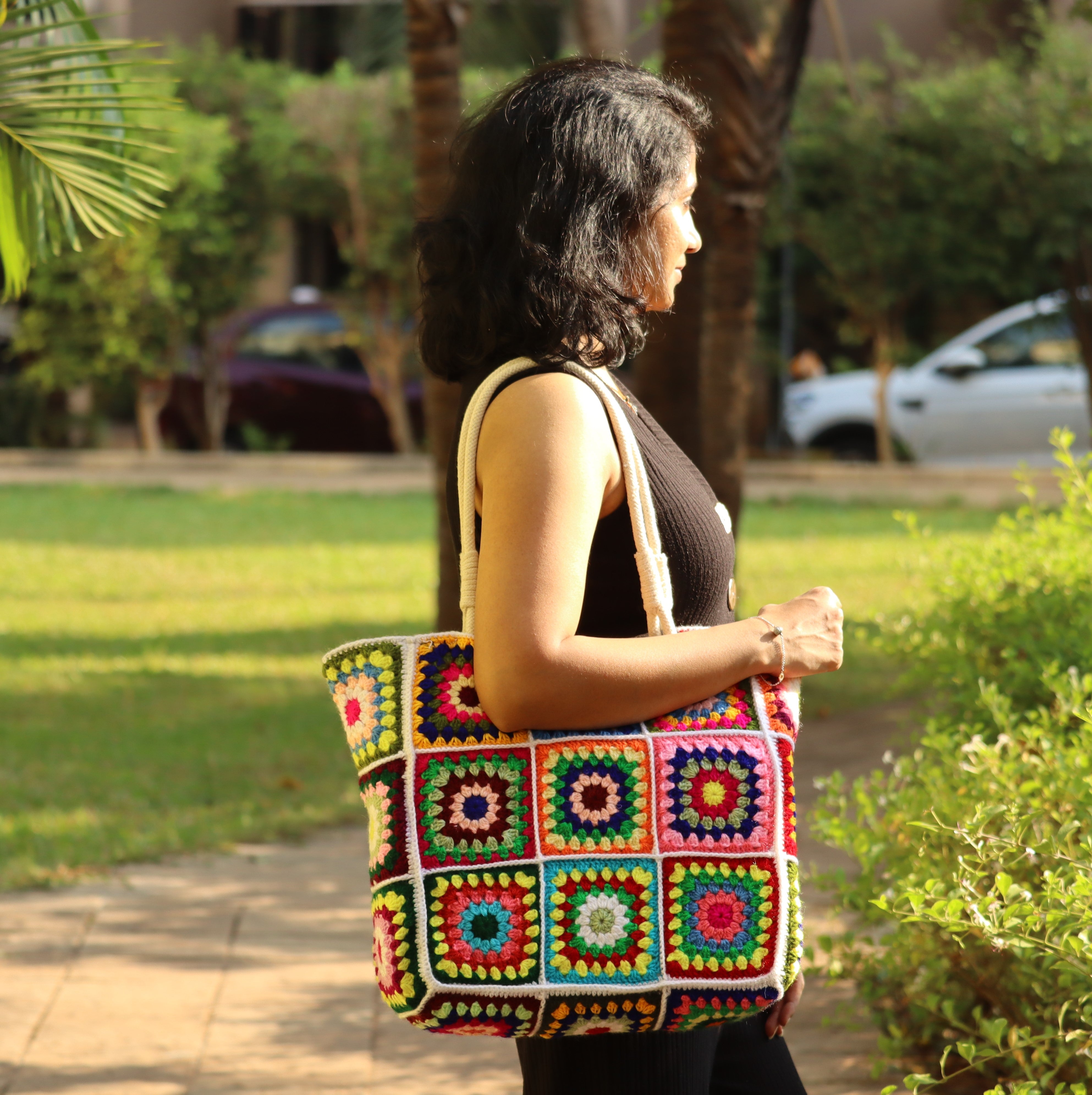 Granny Square Crochet Tote